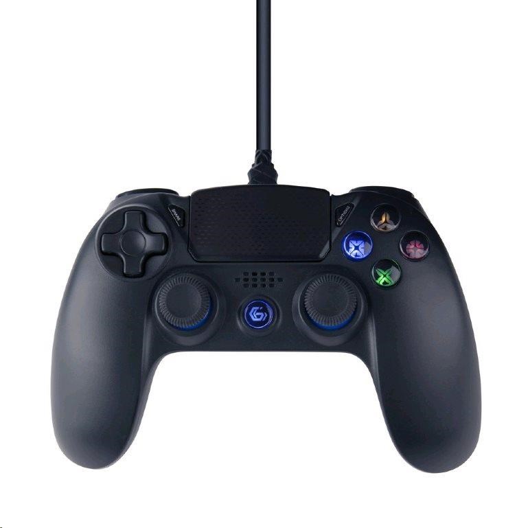 GEMBIRD gamepad PD-PS4U-01 pro PS4 a PC,  vibrační,  3m0 