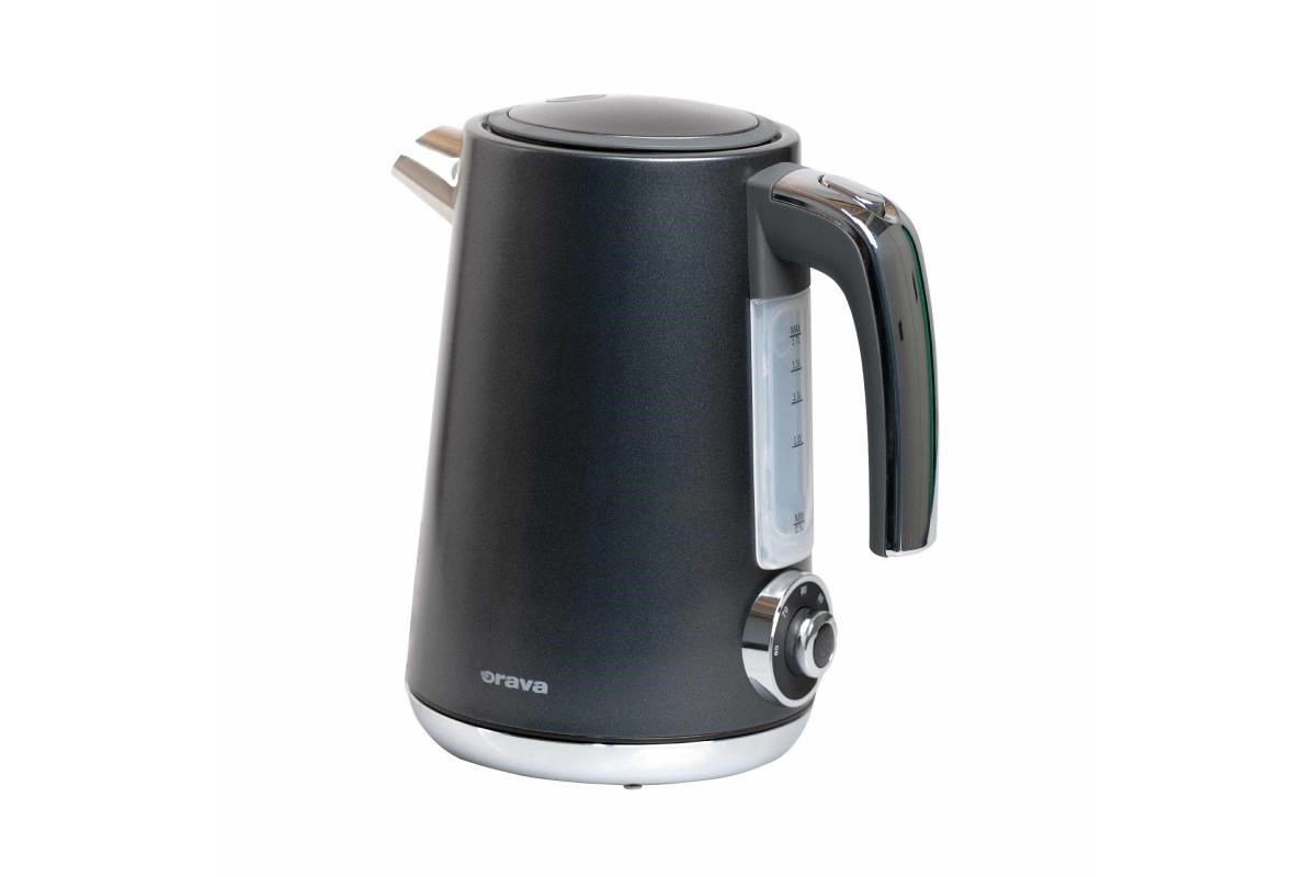 ORAVA Delux-1 rychlovarná konvice,  2200 W,  1.7 l,  regulace teploty,  automatické vypnutí,  nerez černá0 
