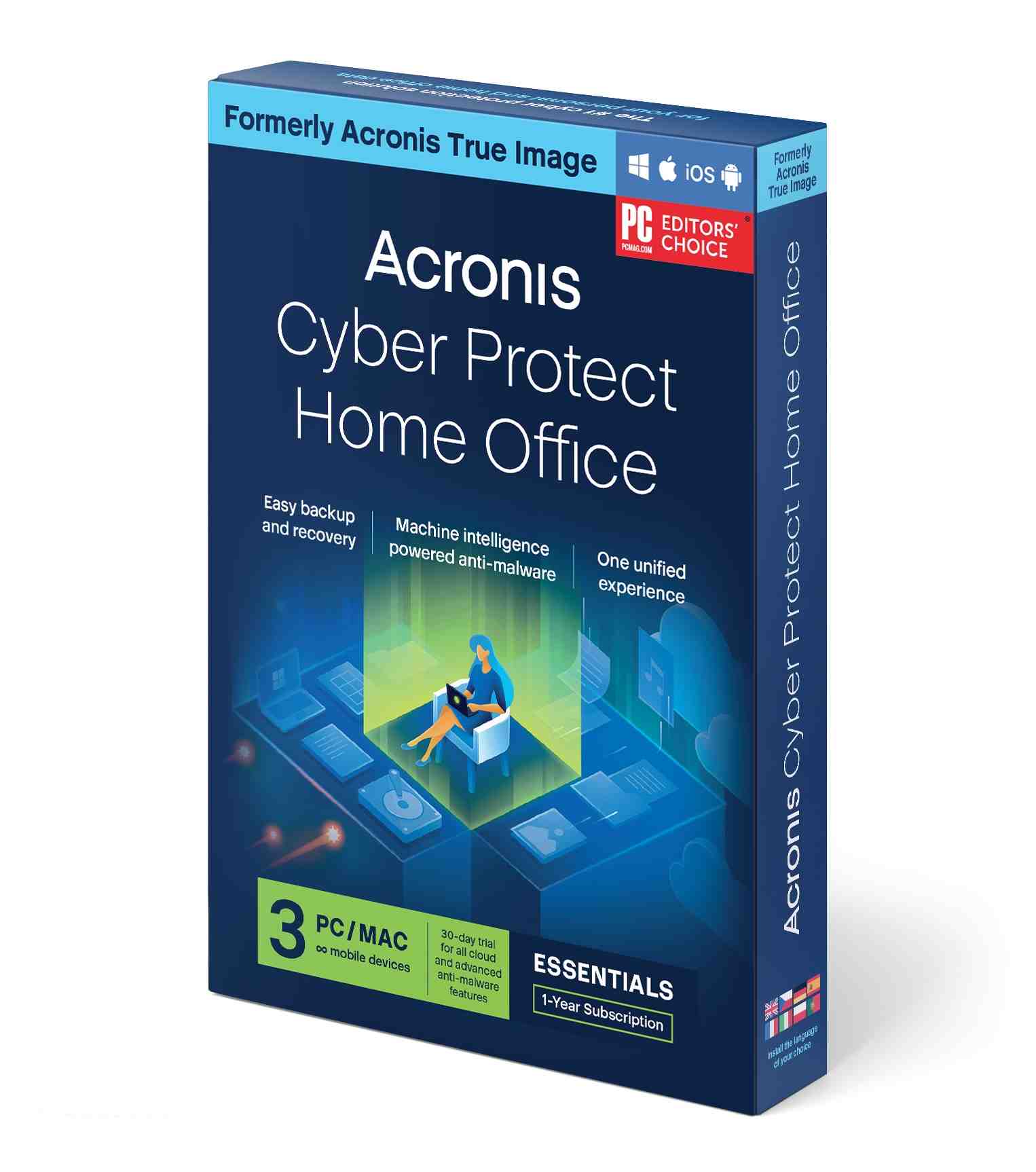 Acronis Cyber Protect Home Office Essentials Predplatné 3 počítače - 1 rok predplatného ESD0 