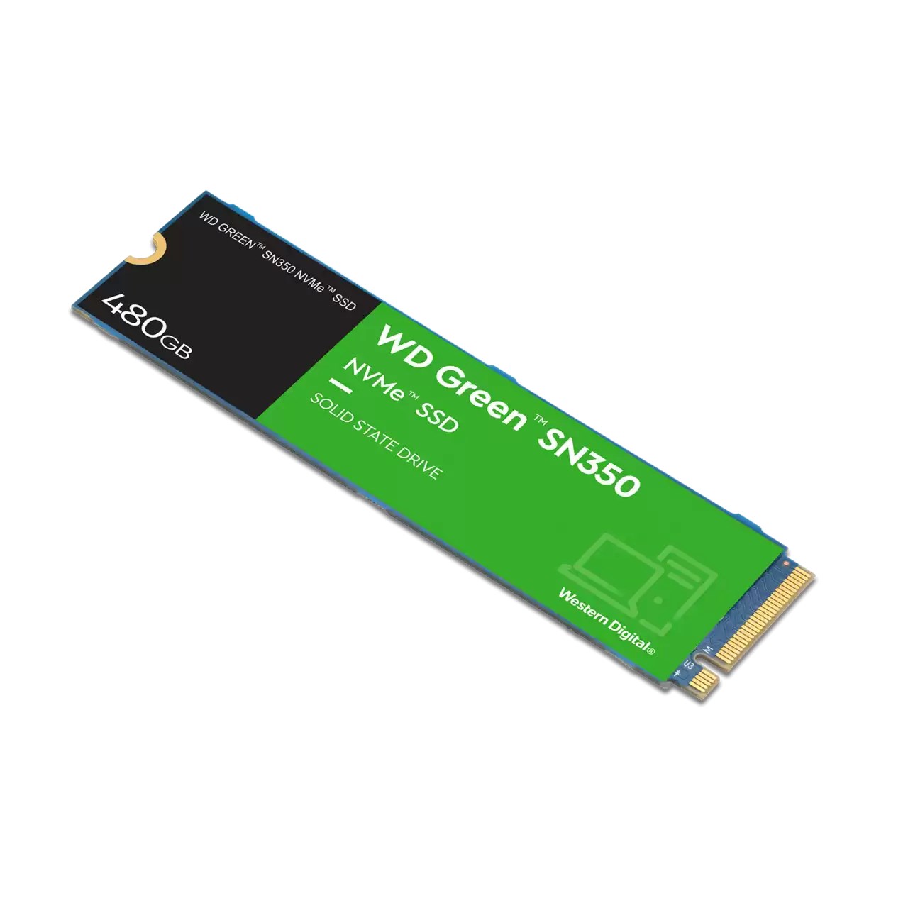 WD GREEN NVMe SSD 480GB PCIe SN350,  Geb3 8GB/ s,  (R:2400/ W:1650 MB/ s)1 