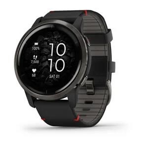 Garmin GPS sportovní hodinky Venu 2 Slate/ Black Leather Band0 