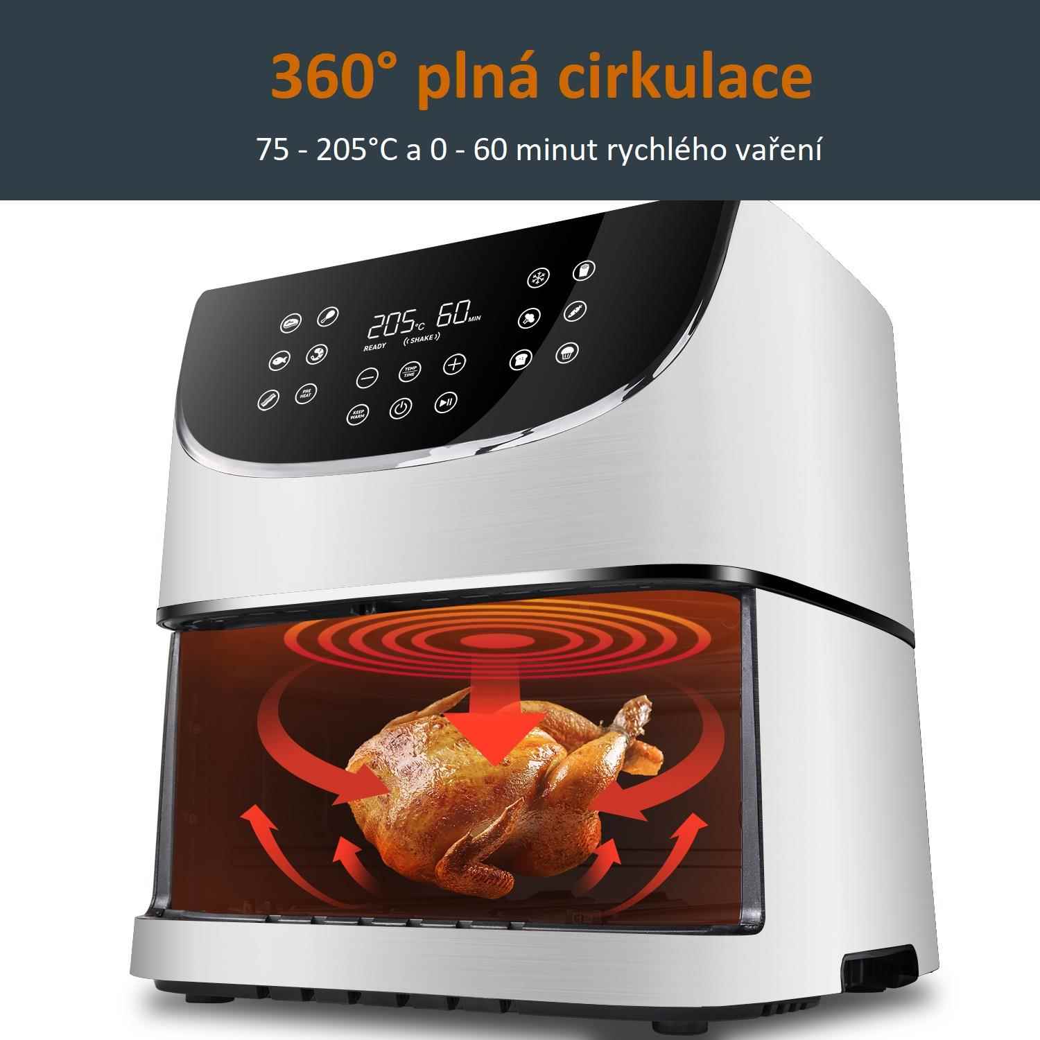Cosori CP158-AF PREMIUM –  5.5L horkovzdušná fritéza + 5x špíz a gril. rošt, white3 