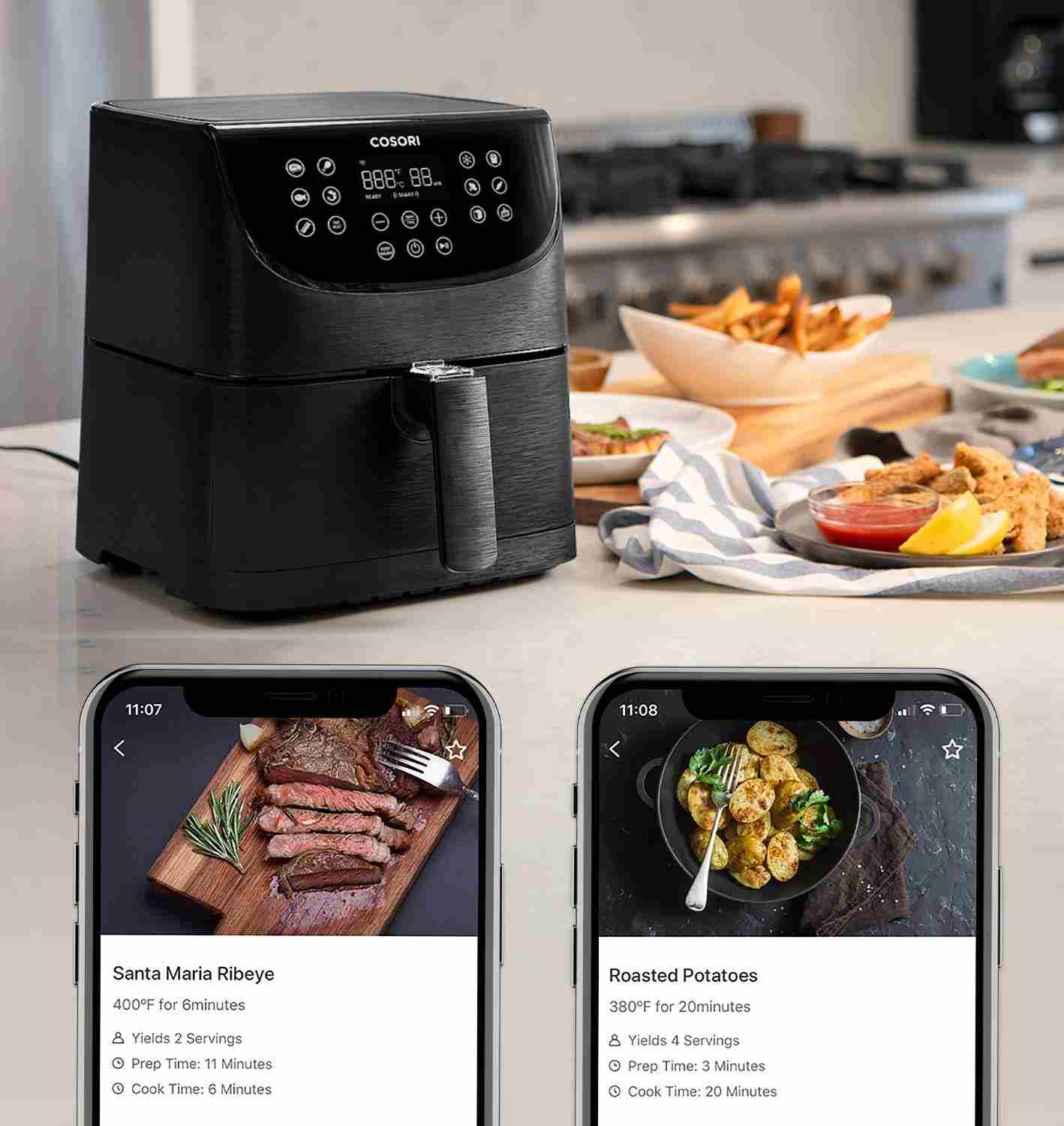 Cosori CS158-AF PREMIUM SMART horkovzdušná fritéza10 