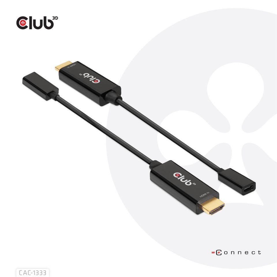 Club3D Aktívny adaptér HDMI na USB-C,  4K60Hz,  M/ F5 