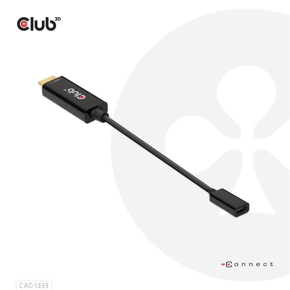 Club3D Aktívny adaptér HDMI na USB-C,  4K60Hz,  M/ F6 