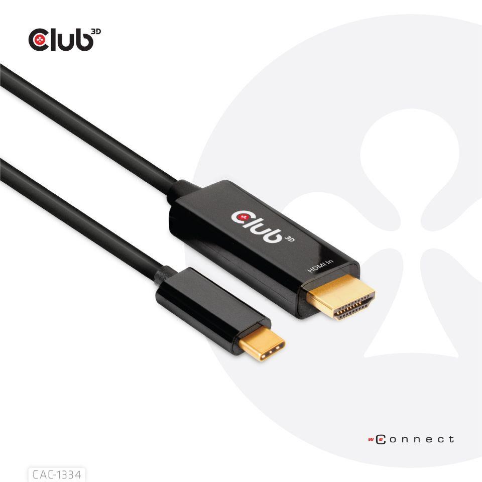 Club3D aktívny kábel HDMI na USB-C,  4K60Hz,  1.8m,  M/ M5 