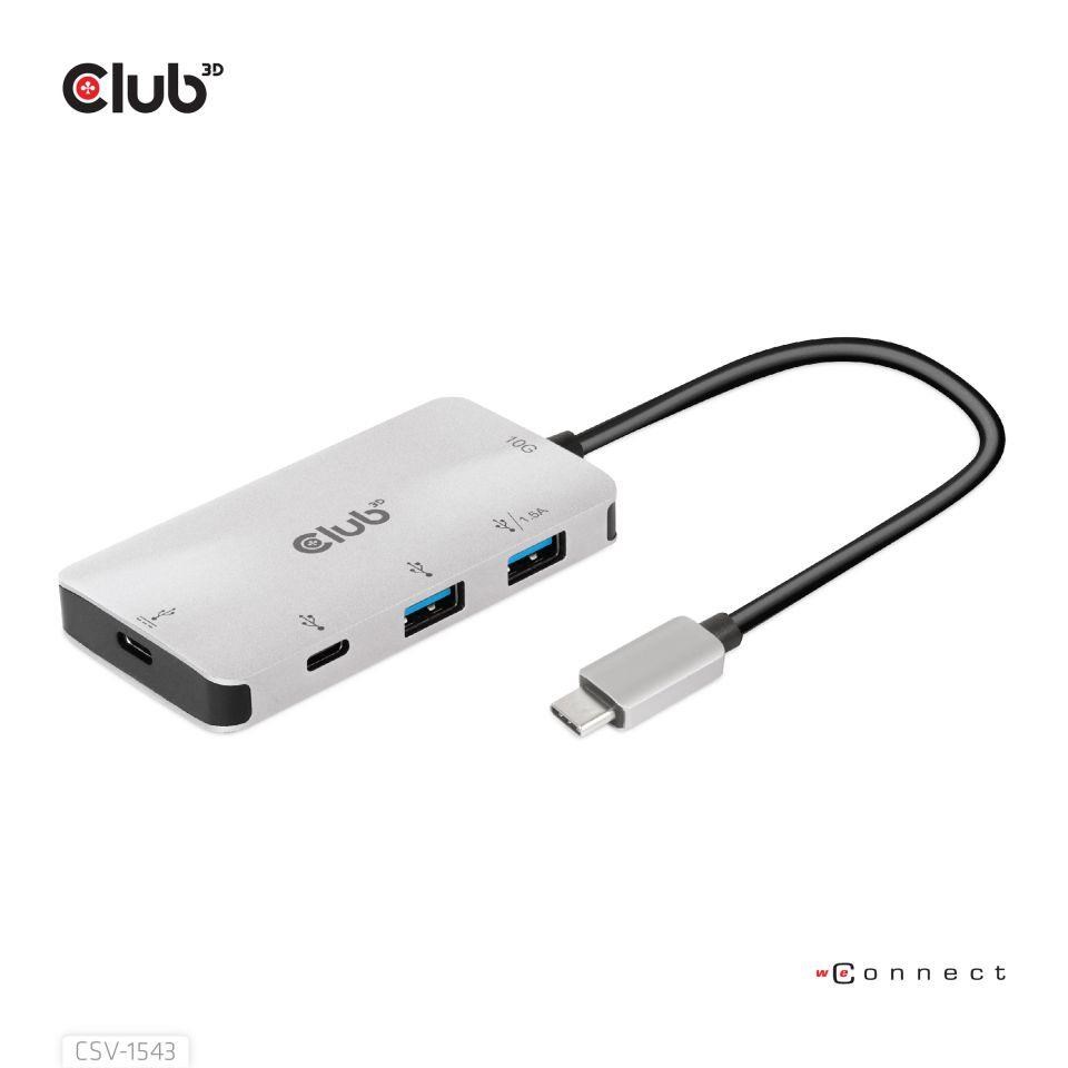 Club3D USB-C Gen2 PD hub pre 2x USB-C 10G porty a 2x USB-A 10G porty7 