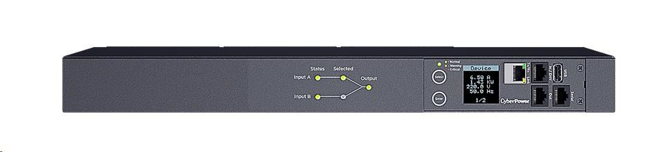 CyberPower Rack ATS Switched PDU,  1U,  10A,  (12)C13,  IEC-320 C14 (2)1 