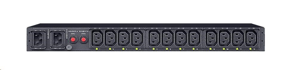 CyberPower Rack ATS Switched PDU,  1U,  10A,  (12)C13,  IEC-320 C14 (2)2 