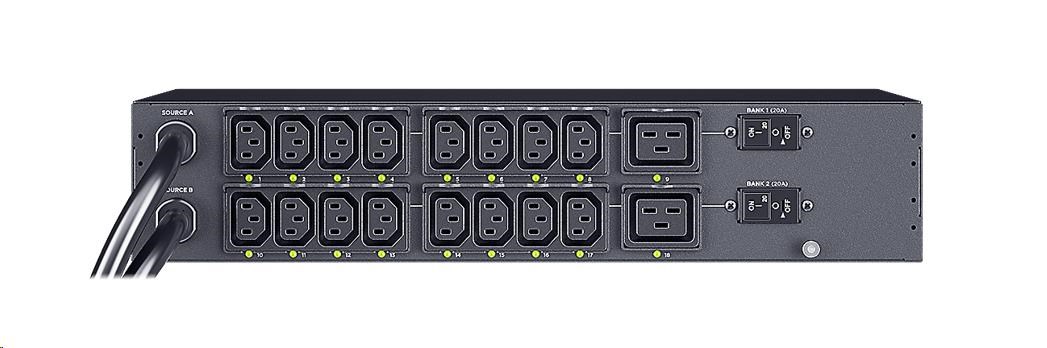 CyberPower Rack ATS Switched,  2U,  16A,  (13)C13,  (2)C19,  IEC 60309 32A (2) 3.05m1 