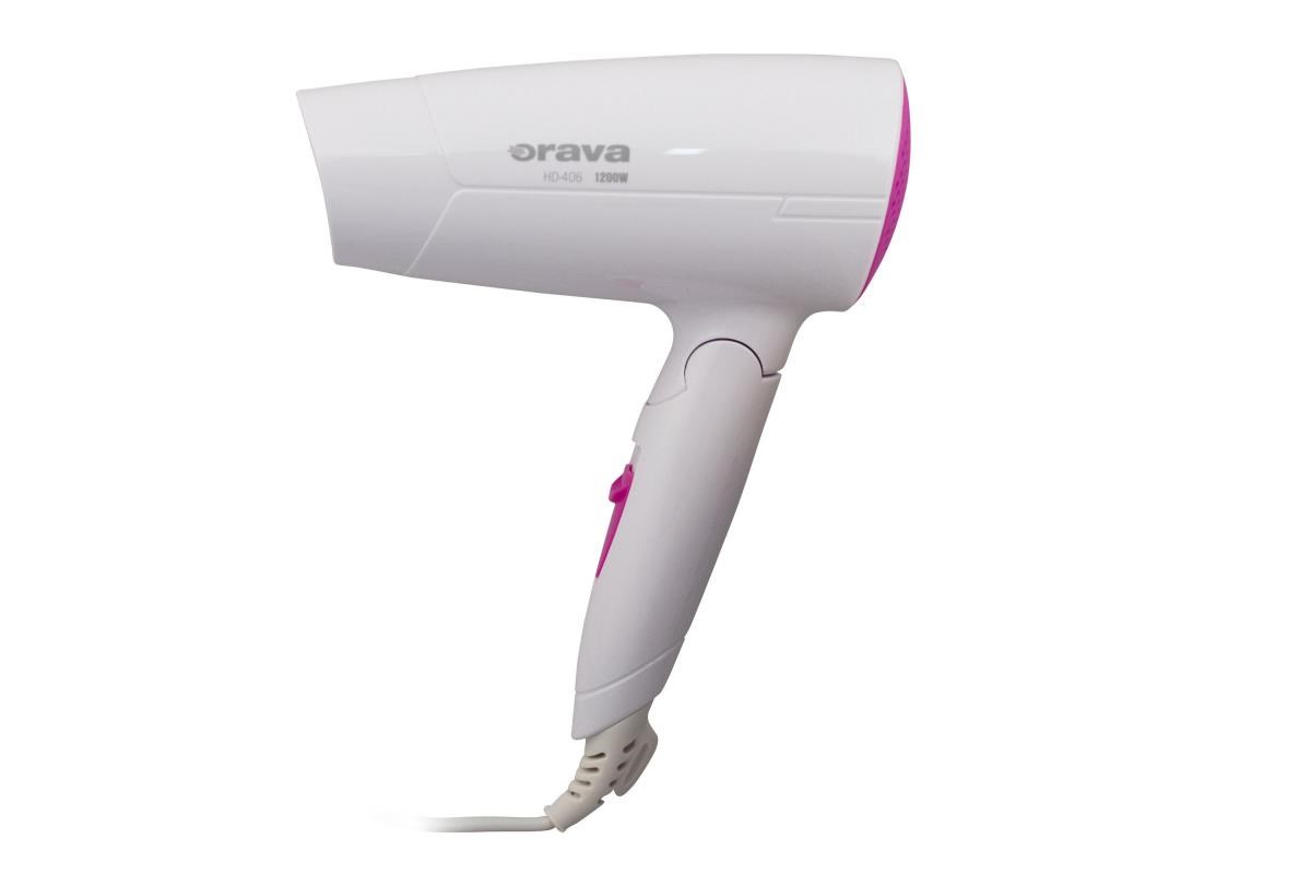 Orava HD-406 cestovní fén,  1200 W,  sklopná rukojeť,  79 dB,  bílá0 