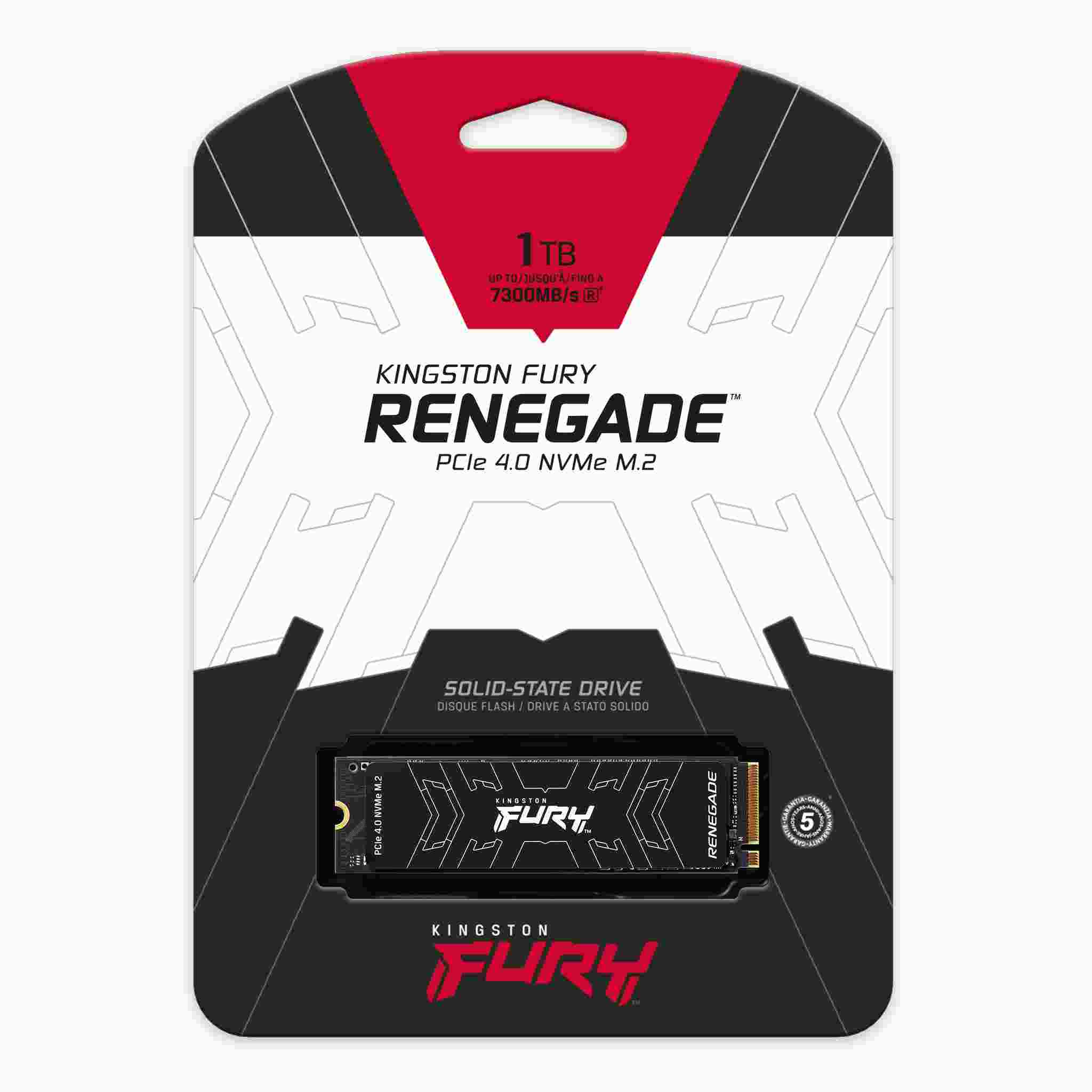 Kingston FURY RENEGADE SSD 1000GB M.2 2280 NVMe™ PCIe Gen 4 (R 7300 MB/ s; W 6000 MB/ s)1 