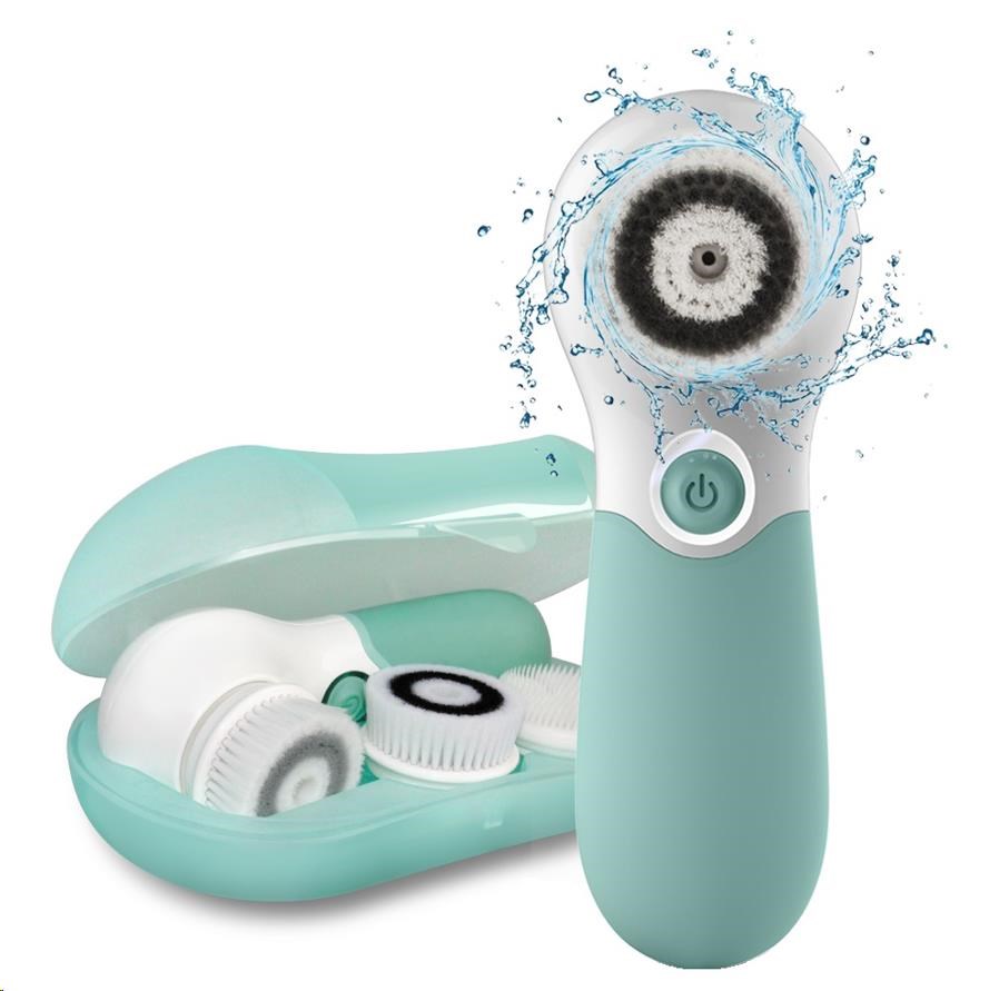 TOUCHBeauty 14838 Čisticí kartáč na pleť 3v1 zelený1 