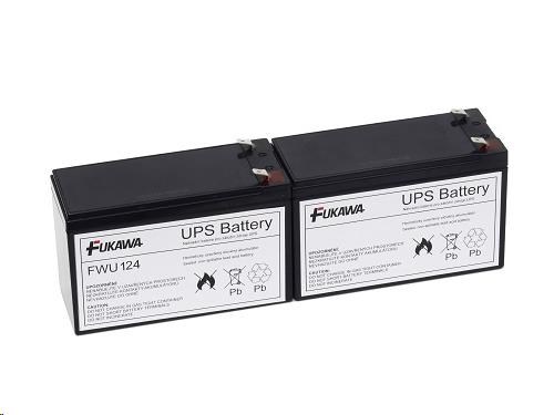 Batérie - FUKAWA FWU-124 sada batérií pre APCRBC124 (12V/ 9Ah,  2ks)0 