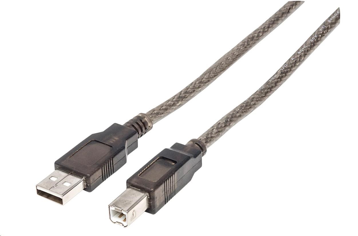 Kábel MANHATTAN USB-A na USB-B,  15 m,  čierny1 