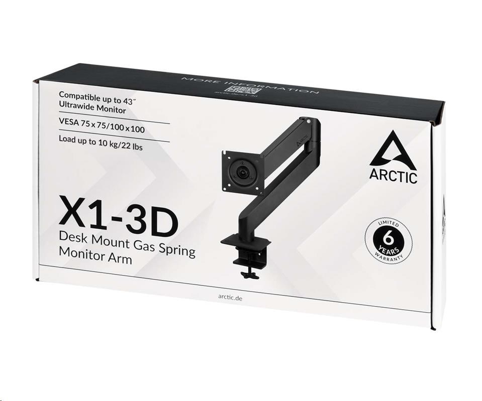 Držiak monitora ARCTIC X1-3D,  oceľ,  matná čierna9 