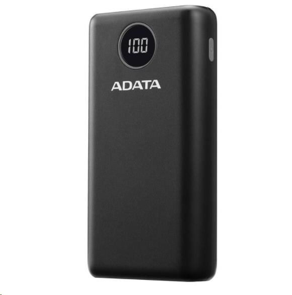 ADATA PowerBank P20000QCD - externá batéria pre mobilný telefón/ tablet 20000mAh,  2, 1A,  čierna (74Wh)2 