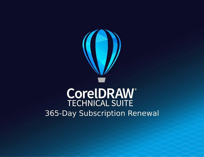 CorelDRAW Technical Suite 365-dňové predplatné. Obnovenie (jednorazové) EN/ DE/ FR/ ES/ BR/ IT/ CZ/ PL/ NL0 