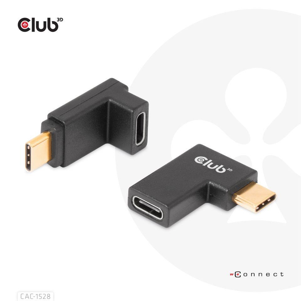 Club3D set adapterů USB-C Gen2 angled adapter set of 2,  4K120Hz,  240W,  (M/ F)5 