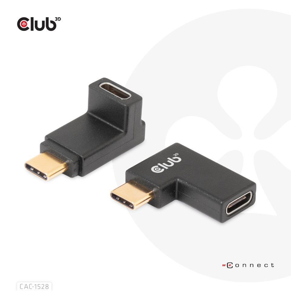 Club3D set adapterů USB-C Gen2 angled adapter set of 2,  4K120Hz,  240W,  (M/ F)6 