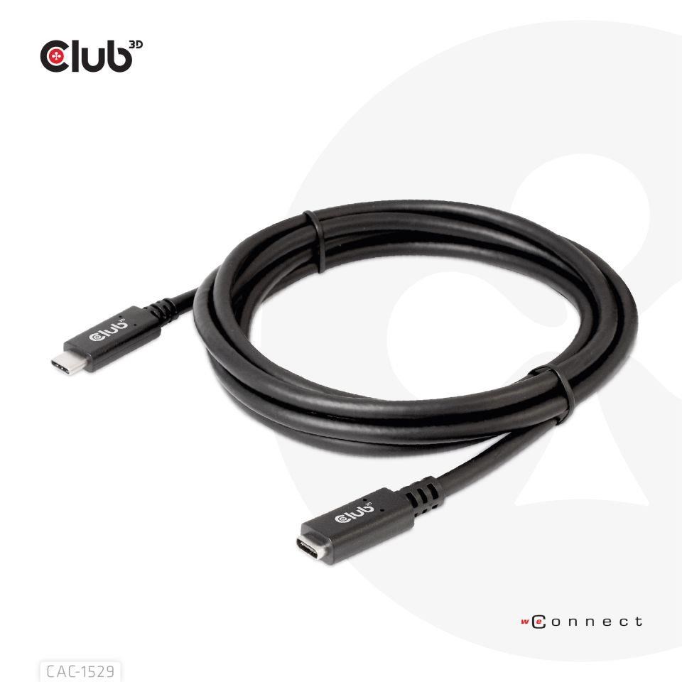 Club3D Prodlužovací kabel USB-C,  5Gbps 60W(20V/ 3A),  4K 60Hz (M/ F),  2m5 