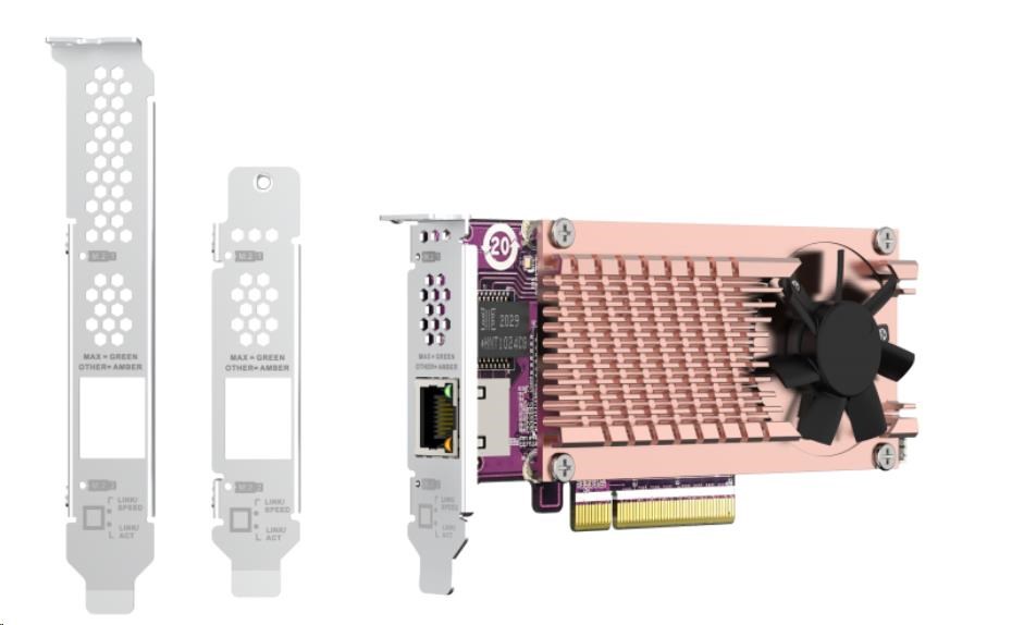 QNAP QM2-2P10G1TB rozšiřující karta 1x10GbE,  2xM.2 NVMe 2280 PCIe Gen3x8 pro PC i NAS3 