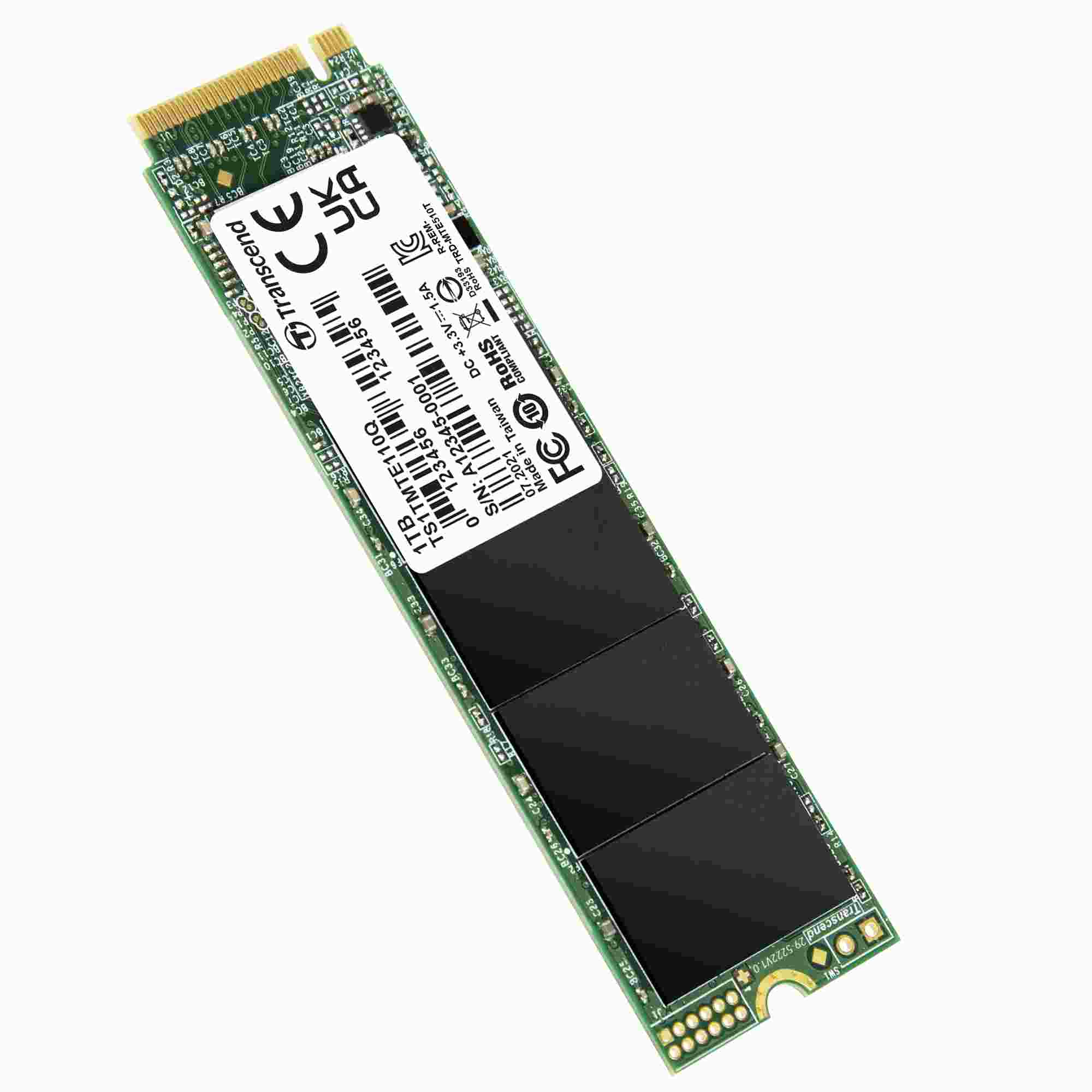 TRANSCEND SSD 110Q 1TB,  M.2 2280,  PCIe Gen3x4,  NVMe,  M-Key,  QLC,  bez DRAM1 