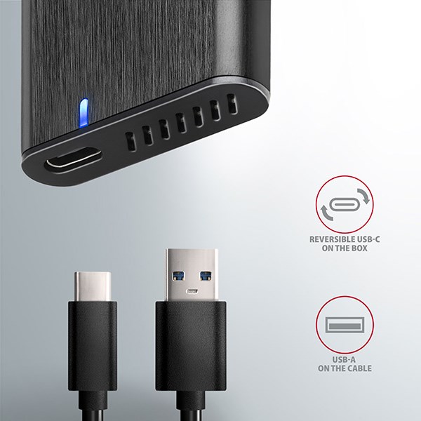 AXAGON EEM2-SBC,  USB-C 3.2 Gen 2 - M.2 SATA SSD kovový box RAW,  bez skrutiek8 