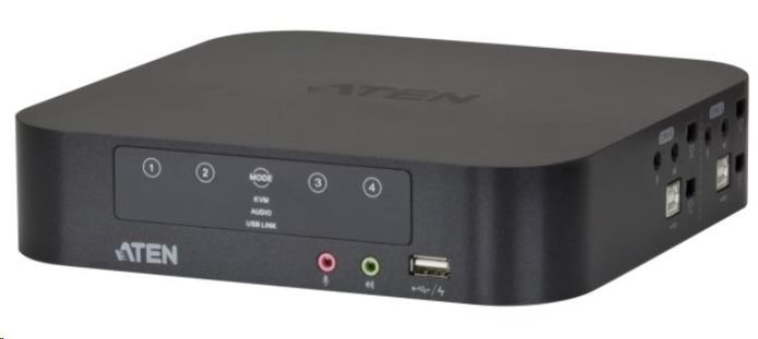 ATEN 4-portový mini DisplayPort Dual View KVMP USB,  audio,  káble0 