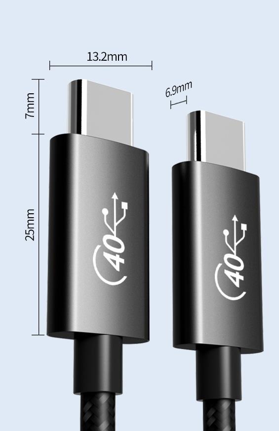 PREMIUMCORD USB4™ 40Gbps 8K@60Hz kábel Thunderbolt 3,  1, 2 m8 