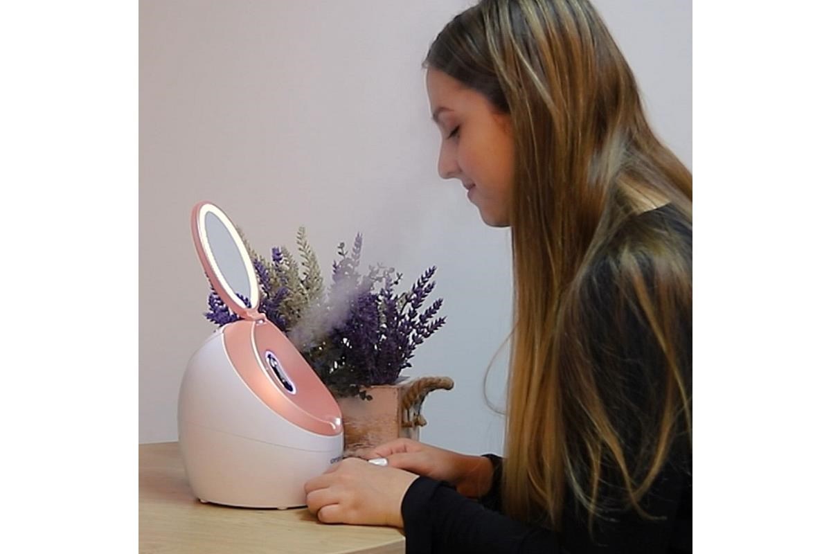 Orava FI-300 obličejová sauna,  280 W,  uvolňuje nosní a čelové dutiny,  uvolňuje svaly a zmírňuje bolest,  bílá /  růžová4 