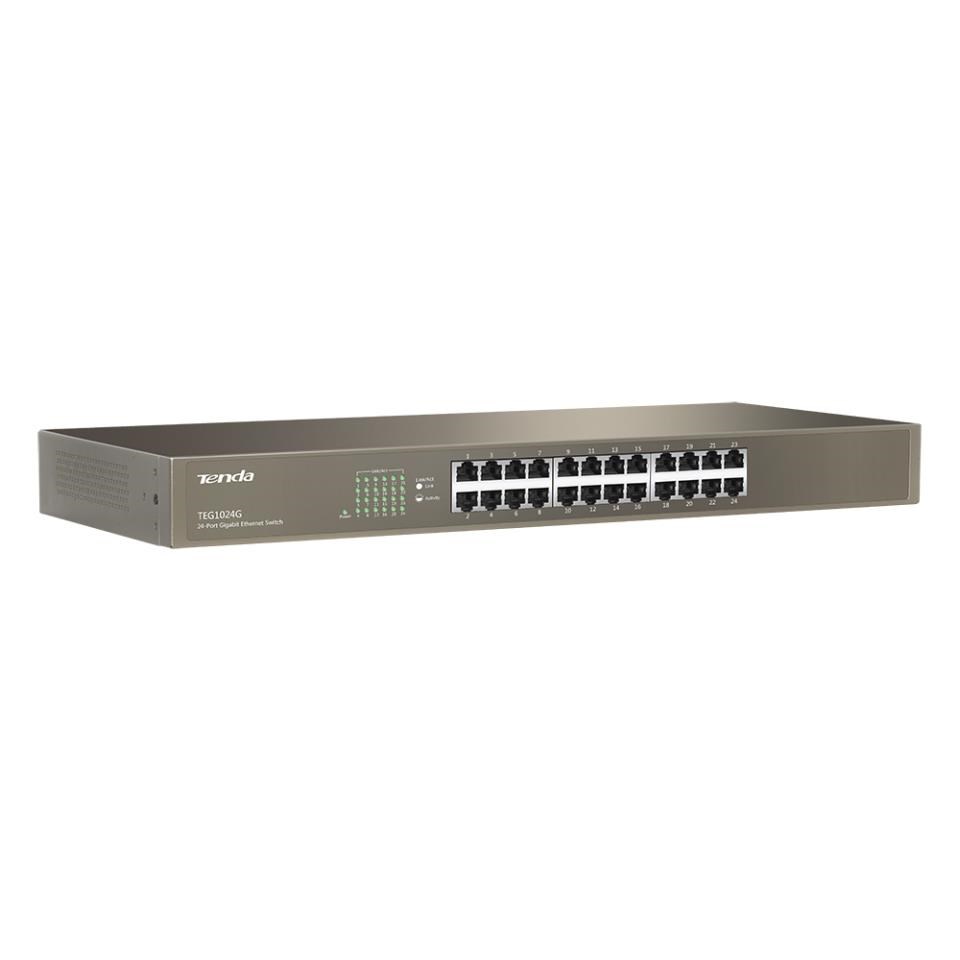Tenda TEG1024G 24-portový gigabitový ethernetový prepínač,  10/ 100/ 1000 Mb/ s,  montáž do stojana3 