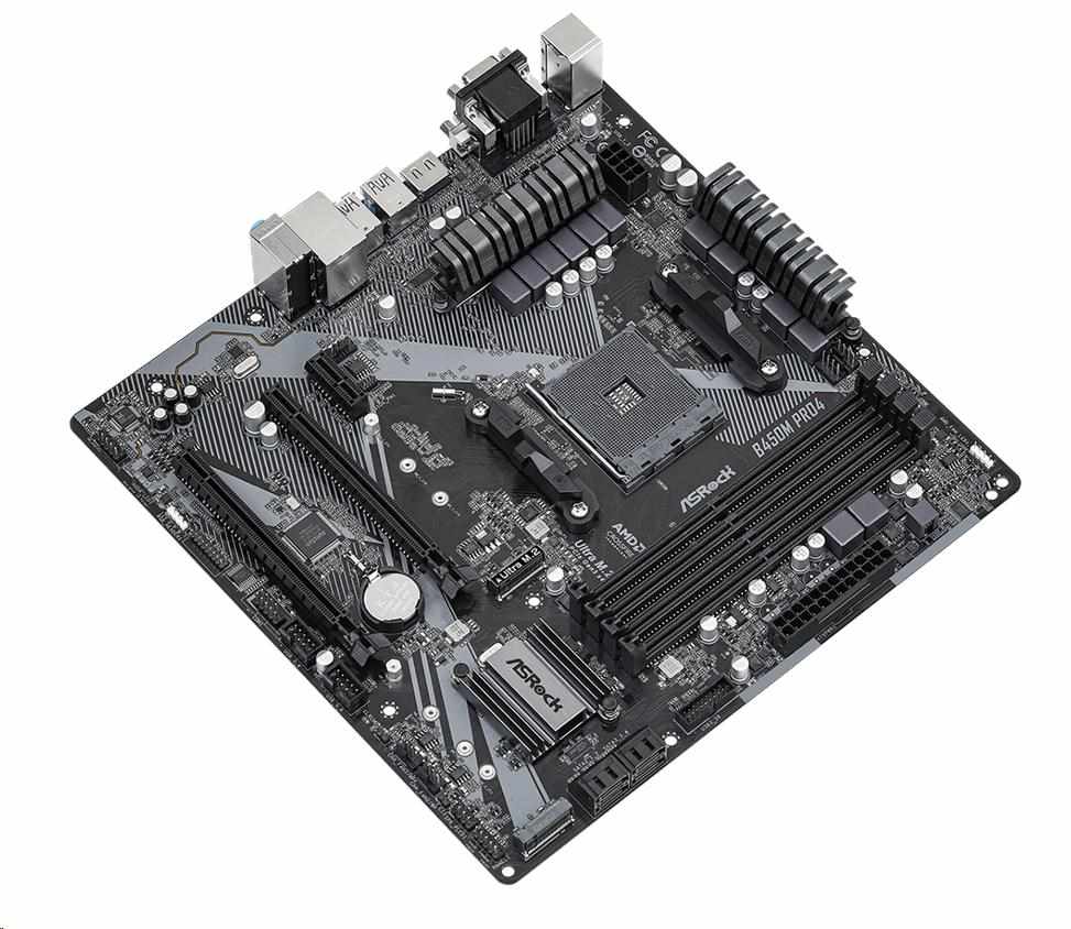 ASRock MB Sc AM4 B450M PRO4 R2.0,  AMD B450,  4xDDR4,  1xHDMI,  1xDVI,  1xVGA,  mATX0 
