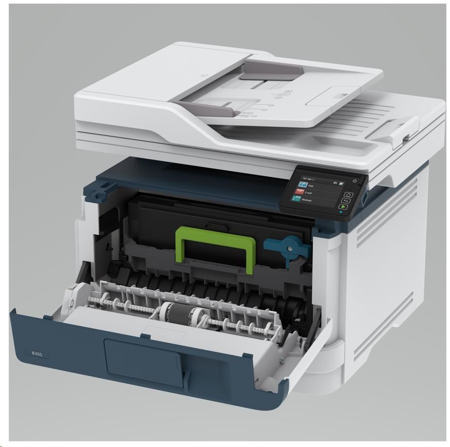 Xerox B305V_DNI B&W laser. MFZ,  A4,  512 MB,  DUPLEX,  ADF,  38 strán za minútu,  Ethernet/ Wifi/ USB,  Apple AirPrint2 