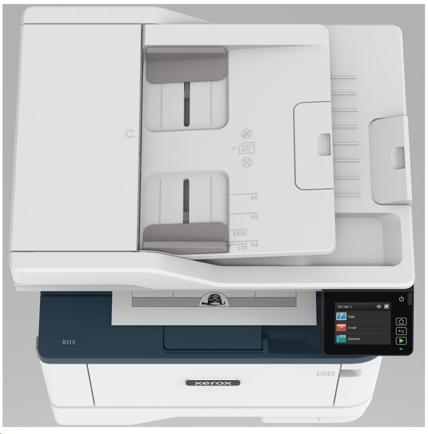 Xerox B315V_DNI B&W laser. MFZ,  A4,  512 MB,  DUPLEX,  DADF,  40 strán za minútu,  Ethernet/ Wifi/ USB,  Apple AirPrint7 