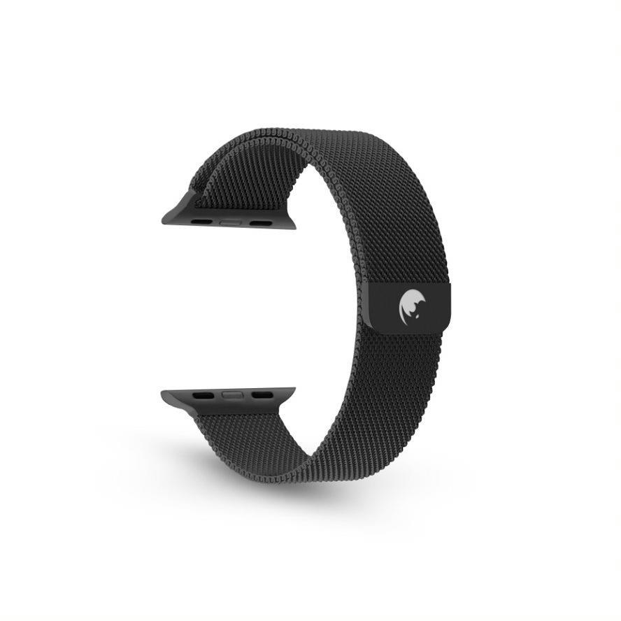 RhinoTech ocelový řemínek milánský tah pro Apple Watch 42 /  44 /  45mm černý2 