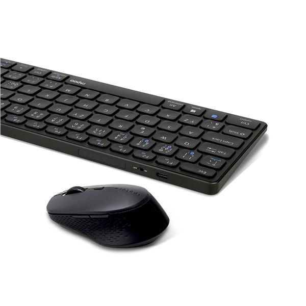 Set klávesnice a myši RAPOO 9700M,  bezdrôtový,  CZ/ SK,  sivý3 