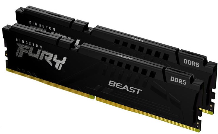 KINGSTON DIMM DDR5 16GB (Kit of 2) 5200MT/s CL40 FURY Beast Černá0 