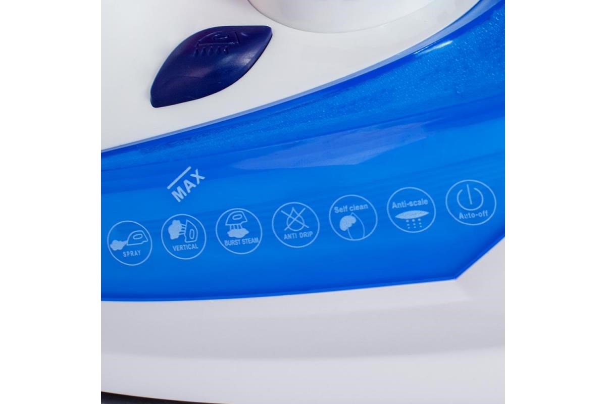Orava ZE-301 napařovací žehlička, 2600 W, Anti-Drip, Anti-Calc, Self-Clean, 320 ml, bílá / modrá6 