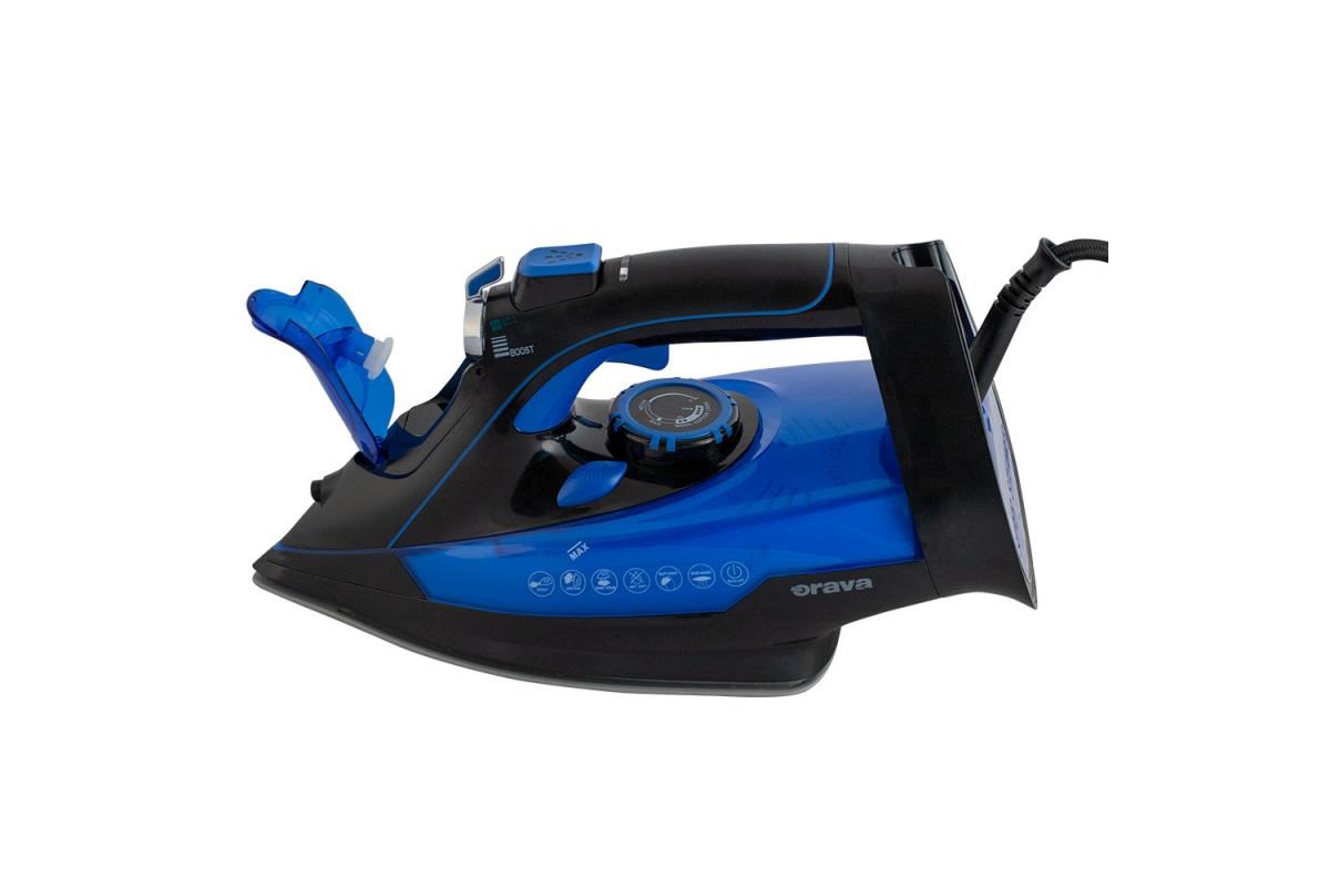 Orava ZE-302 napařovací žehlička,  2800 W,  Anti-Drip,  Anti-Calc,  Self-Clean,  320 ml,  modrá /  černá0 