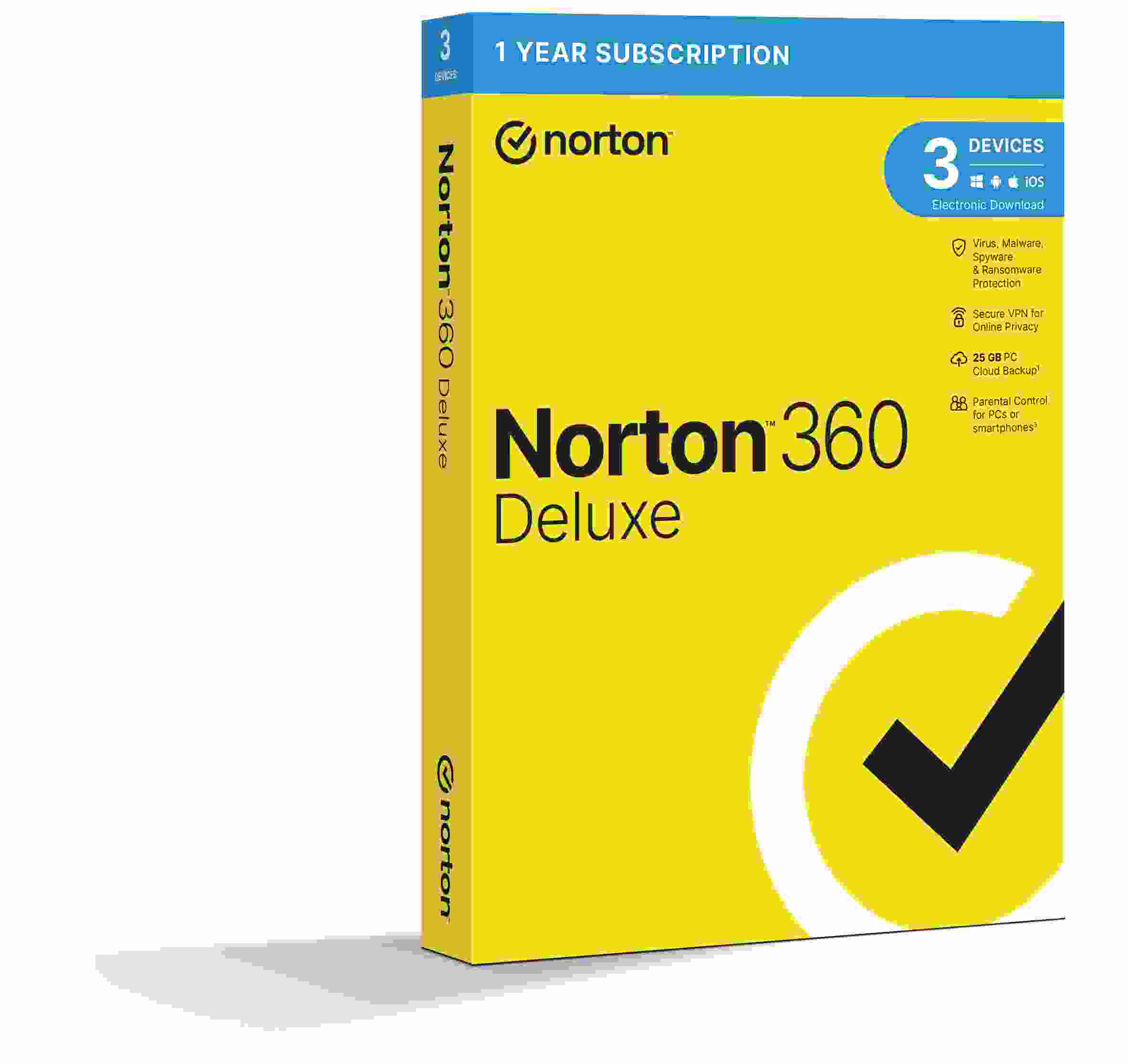 NORTON 360 DELUXE 25GB +VPN 1 používateľ pre 3 zariadenia na 1 rok BOX0 