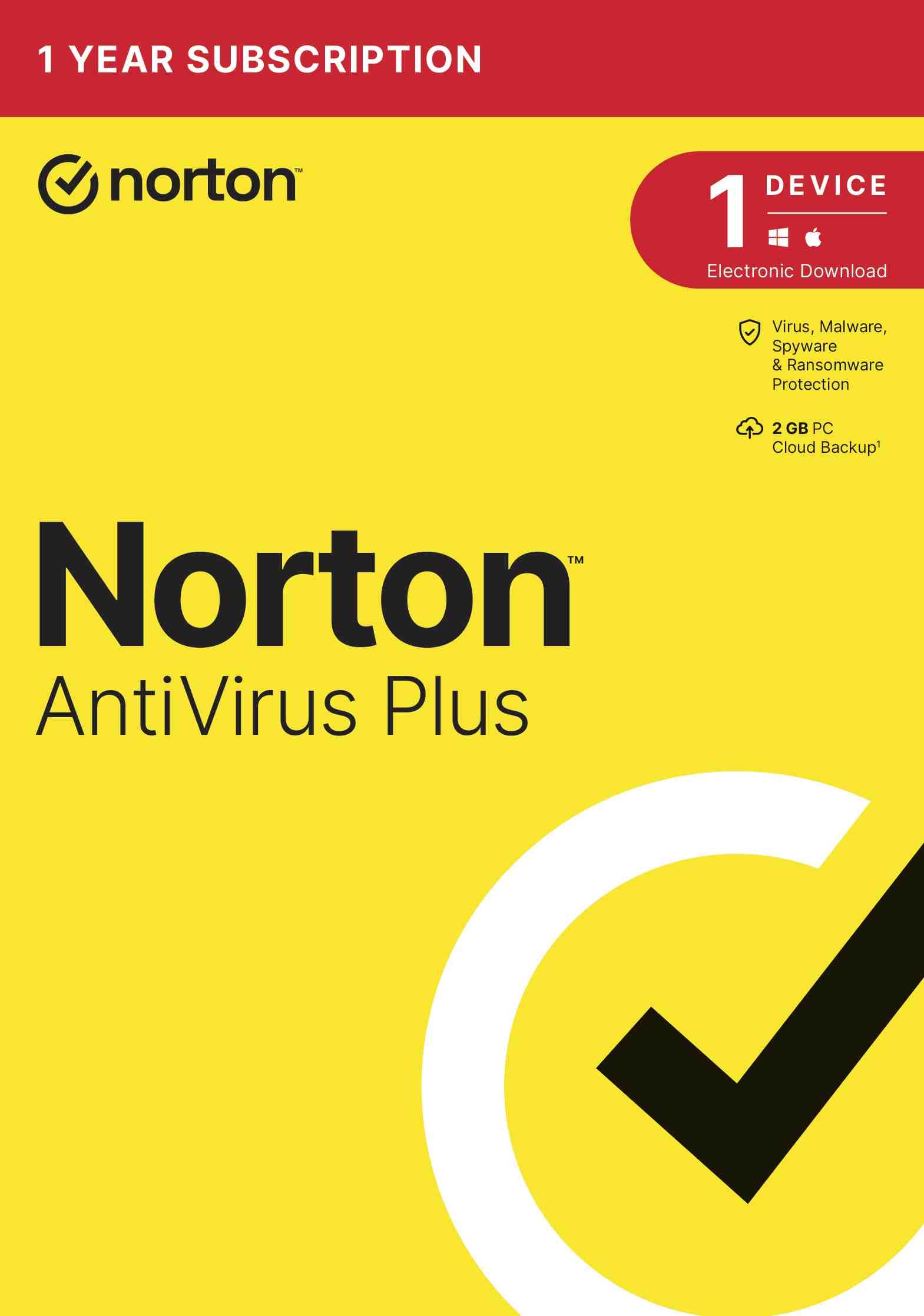 NORTON ANTIVIRUS PLUS 2GB CZ 1 používateľ pre 1 zariadenie na 1 rok ESD1 