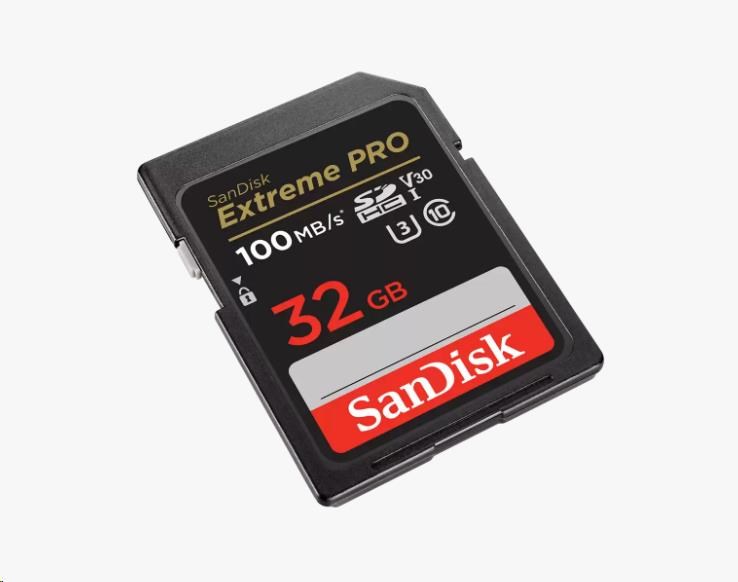 Karta SanDisk SDHC 32GB Extreme PRO (100 MB/ s Class 10,  UHS-I U3 V30)1 