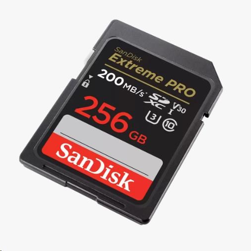 Karta SanDisk SDXC 256 GB Extreme PRO (200 MB/ s triedy 10,  UHS-I U3 V30)2 