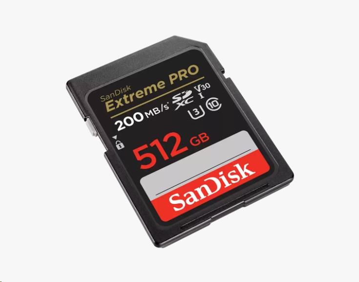 Karta SanDisk SDXC 512 GB Extreme PRO (200 MB/ s triedy 10,  UHS-I U3 V30)1 