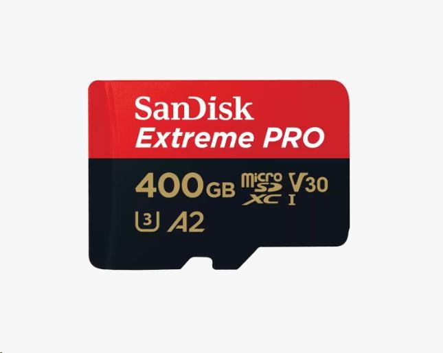 SanDisk micro SDXC karta 400GB Extreme PRO (200 MB/s Class 10, UHS-I U3 V30) + adaptér0 