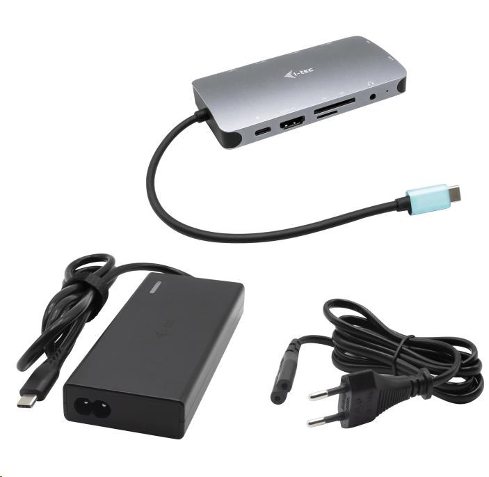 i-tec USB-C Metal Nano Dock HDMI/ VGA s LAN + PD 100 W + napájací zdroj 77W (PD 65W)0 