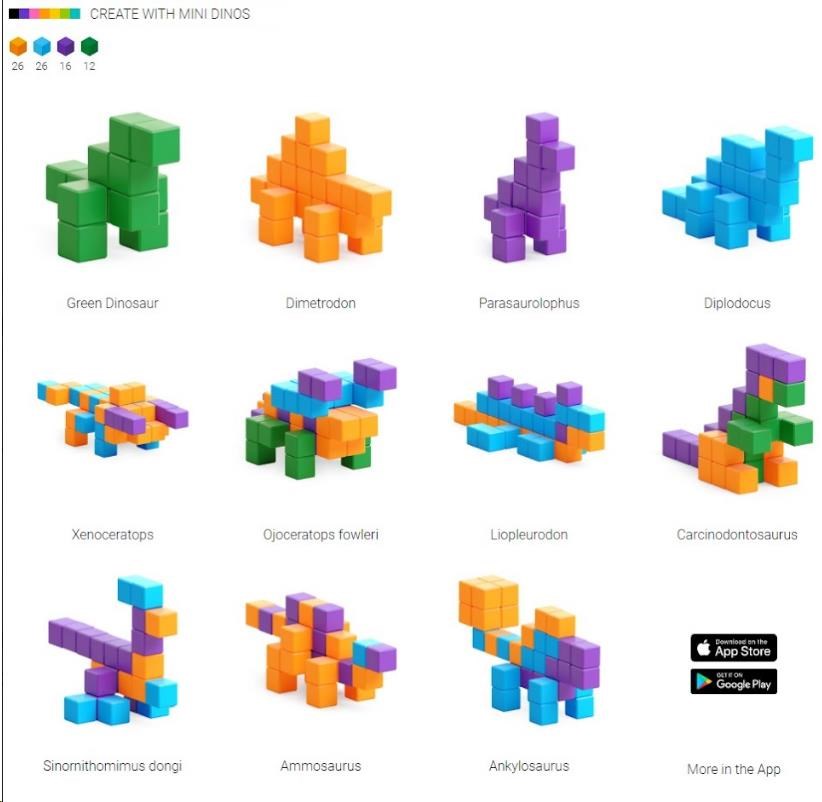 PIXIO Mini Dinos magnetická stavebnice4 