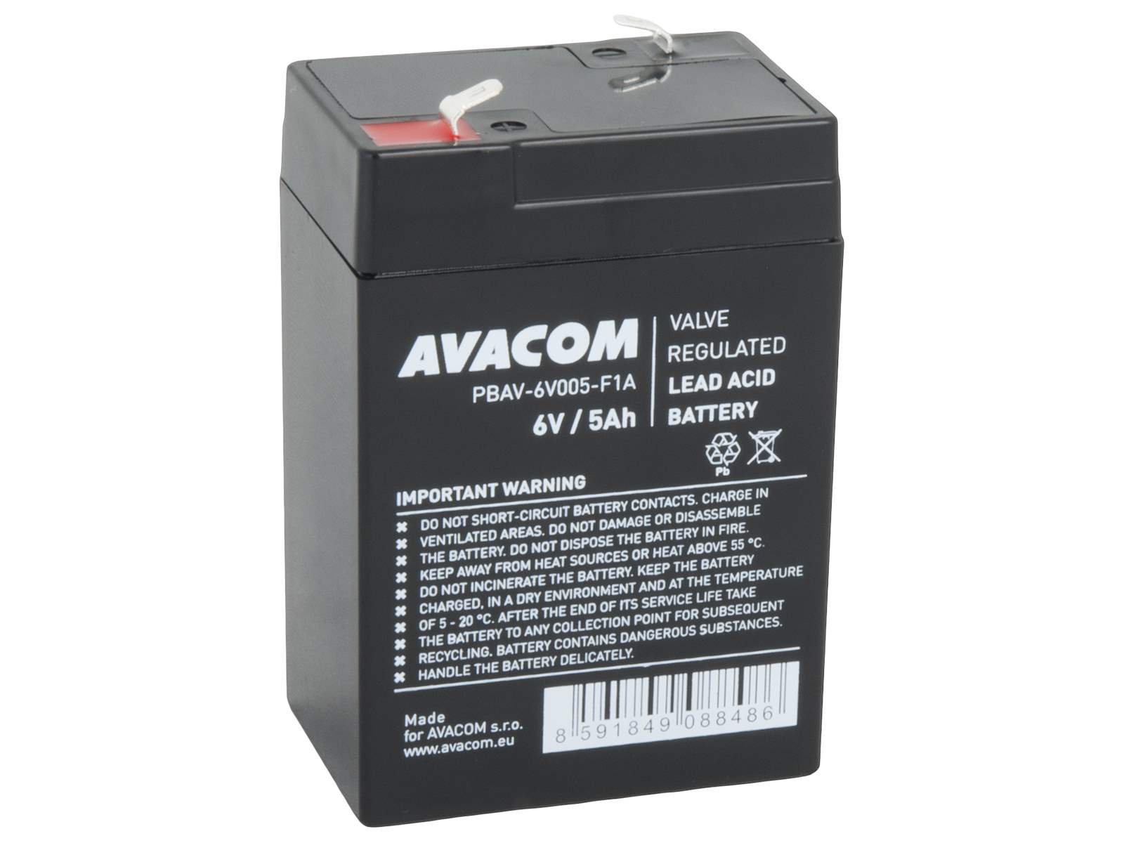 Batéria AVACOM 6V 5Ah F1 (PBAV-6V005-F1A)0 