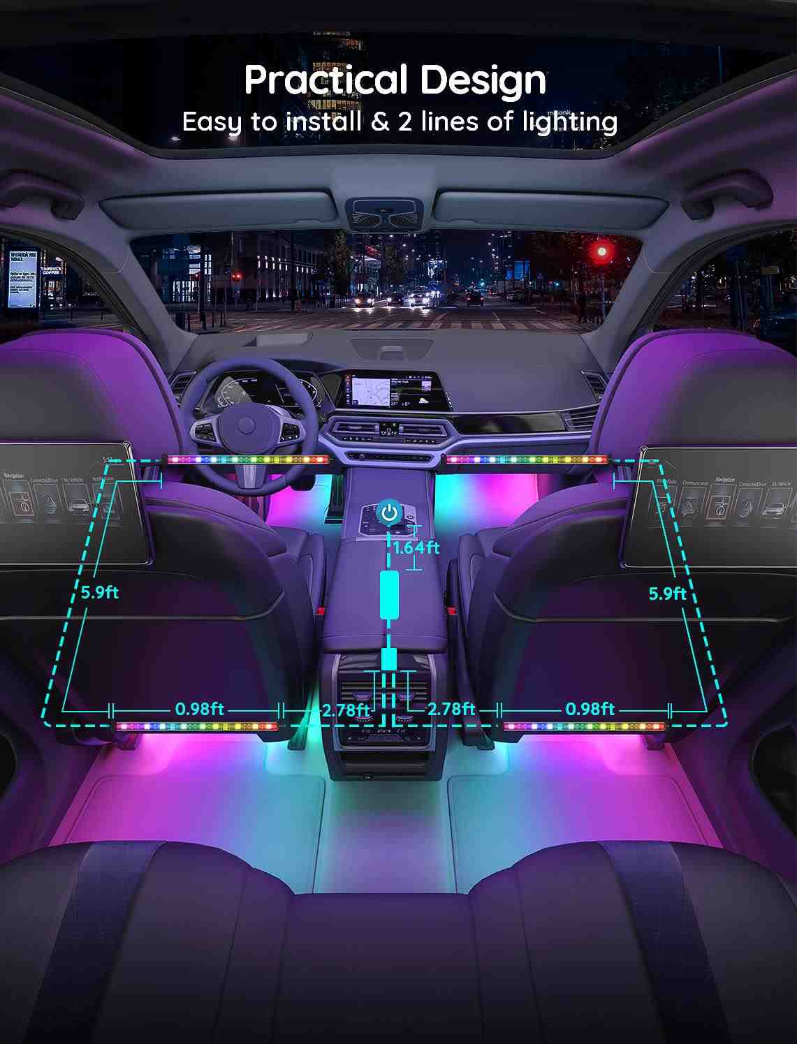 Govee Smart LED pásky do auta - RGBIC5 